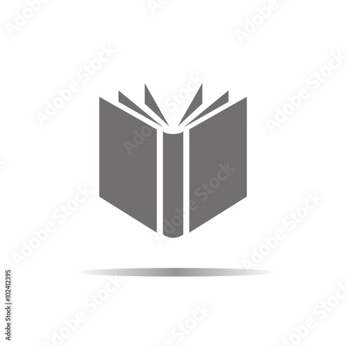 Icono de un libro abierto sobre fondo blanco. Ilustración vectorial