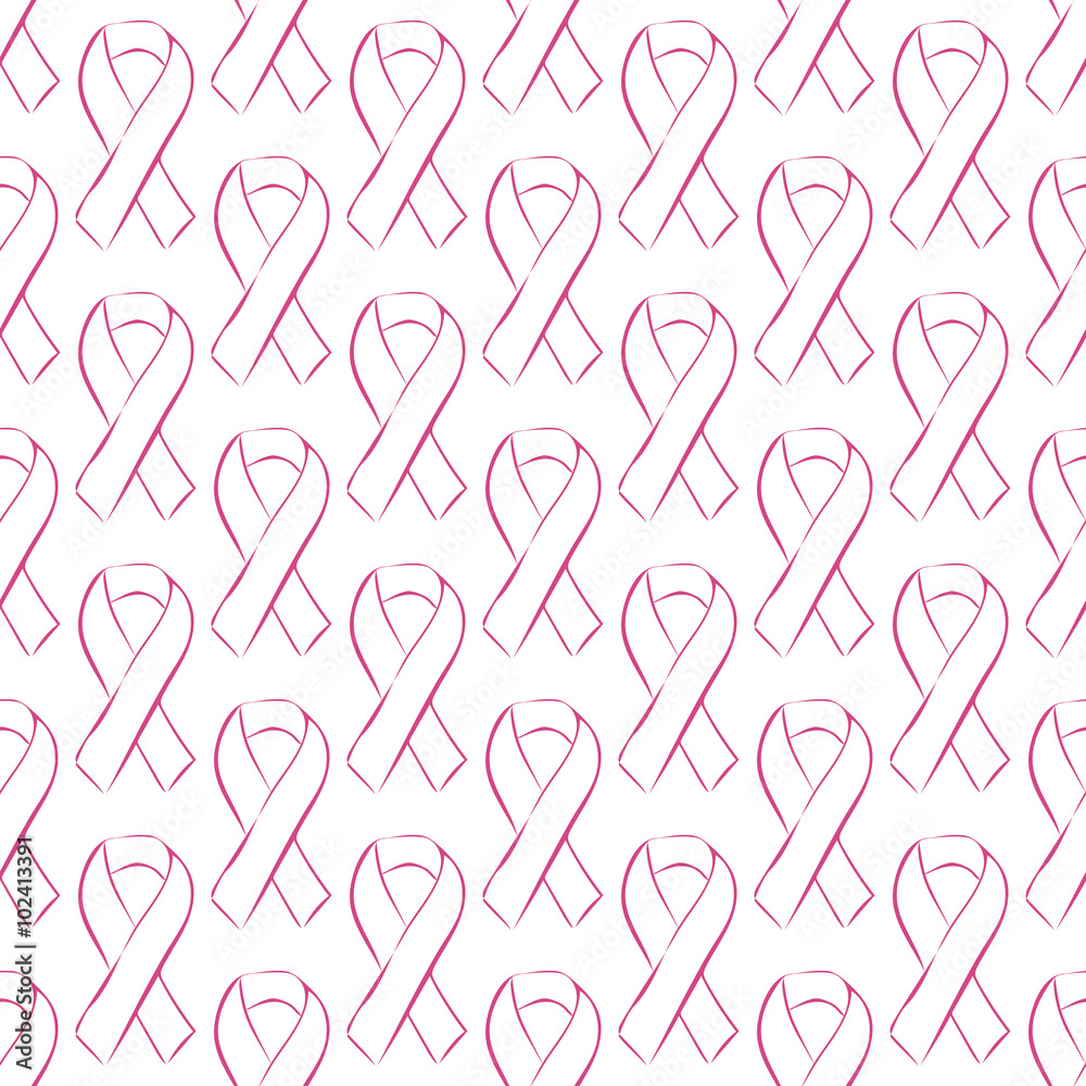 Seamless pattern pink ribbon