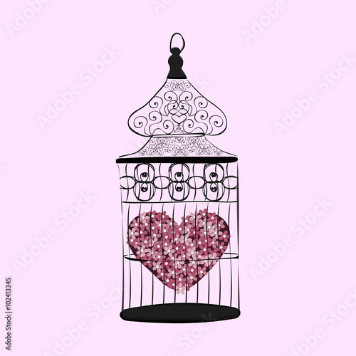Heart in a cage symbol separation love