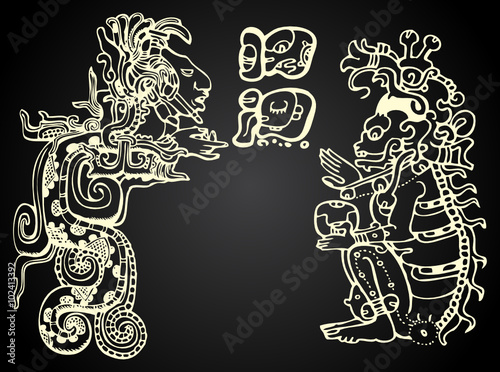 Mexico and Peru native art in black and white