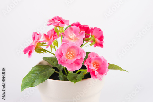Fototapeta Naklejka Na Ścianę i Meble -  Textile Flowers in Pot