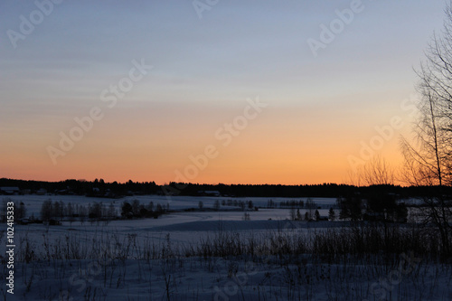 Sunrise over village © Ida Wastensson