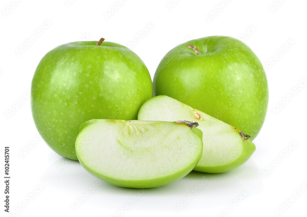 Green apple, isolated on white background Green apple, isolated on white background