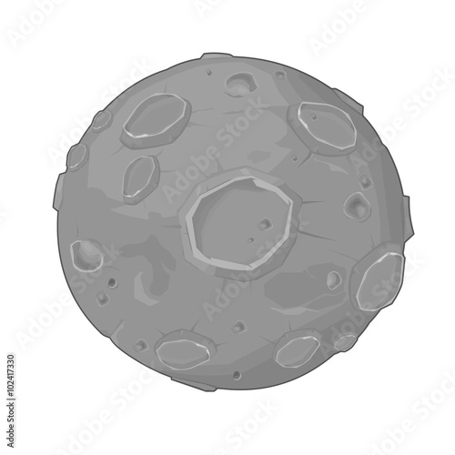Isometric vector Illustration of the moon icon. Illustration concept for space exploration and planetary study.