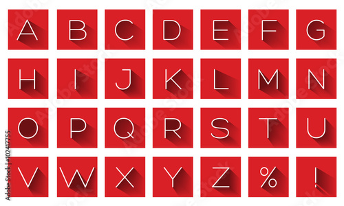 Flat Design Letters, icons alphabet concept background