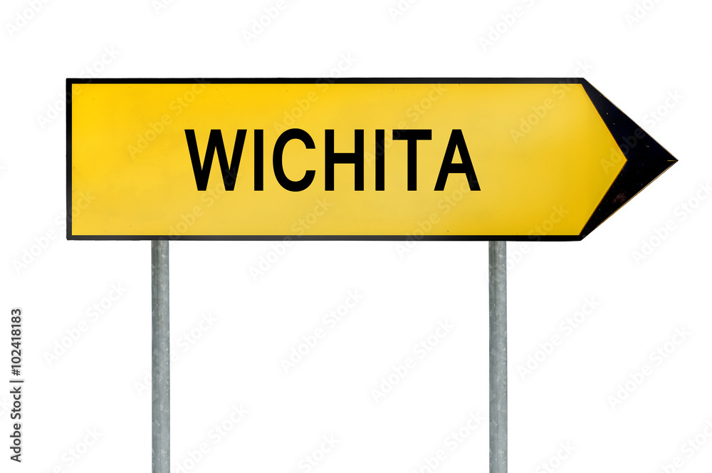 Yellow street concept sign Wichita isolated on white Yellow street concept sign Wichita isolated on white