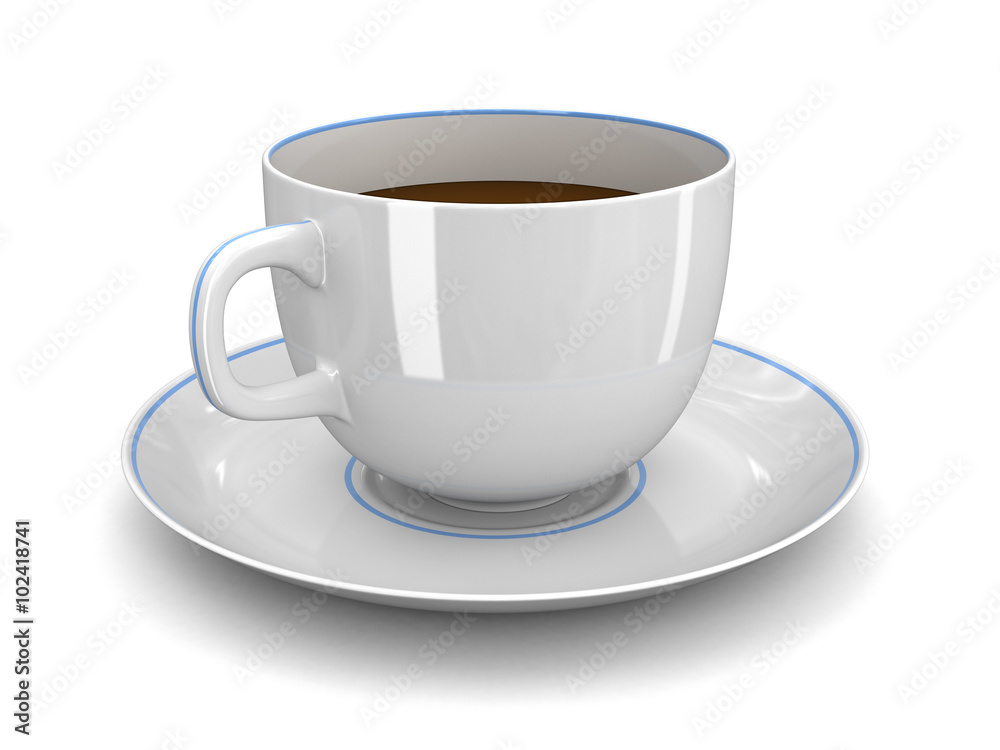 Image of cup with saucer. Image with clipping path Image of cup with saucer. Image with clipping path