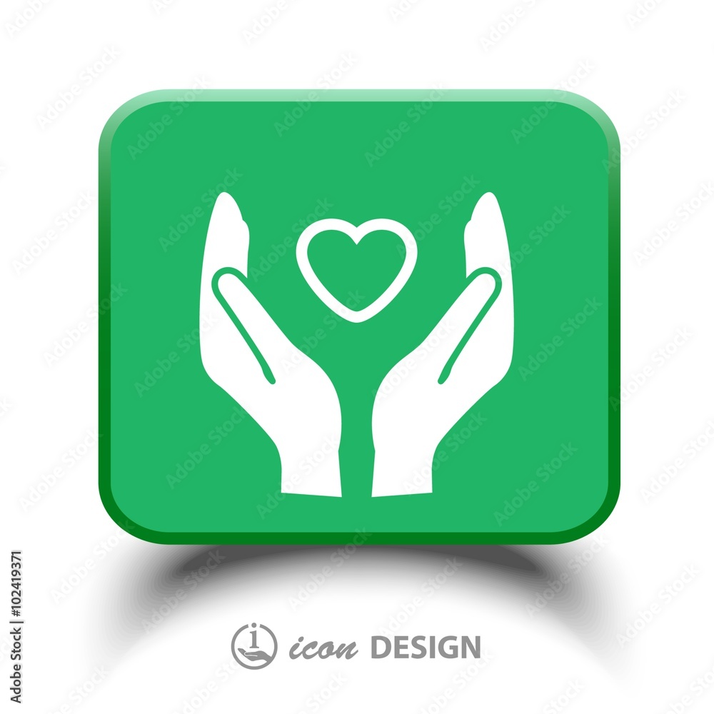 Obraz premium Pictograph of heart in hand