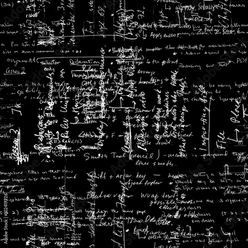 Seamless pattern with handwriting text. Calligraphy text, blackboard.