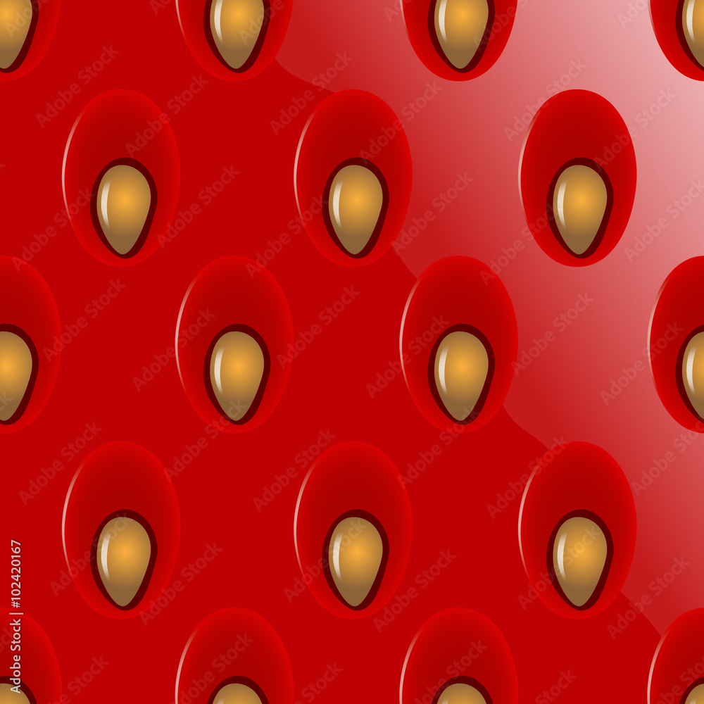 vivid image of the surface of ripe strawberries