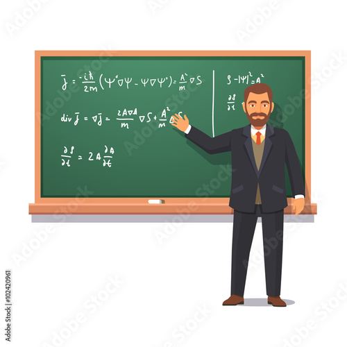 University professor giving a lecture on physics