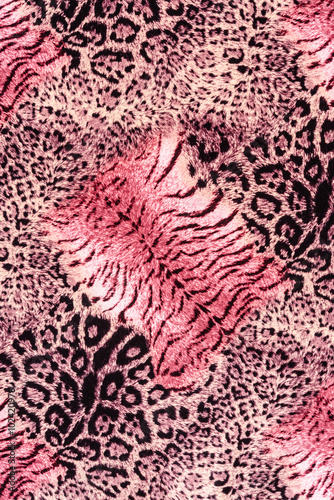 texture of print fabric striped leopard