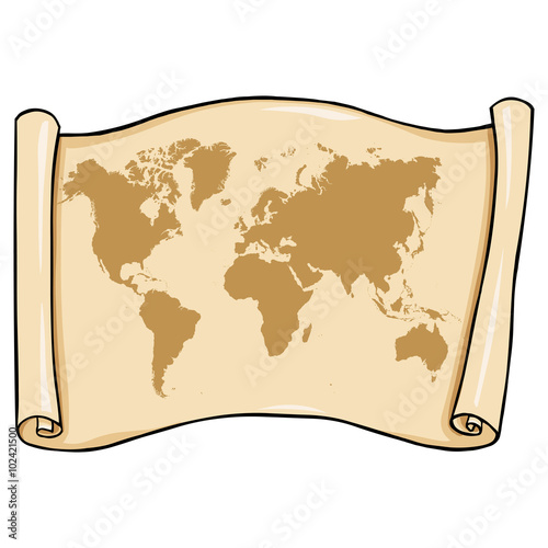 Vector Scroll with World Map