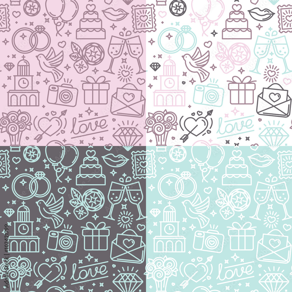 Vector seamless pattern and background for wedding invitations