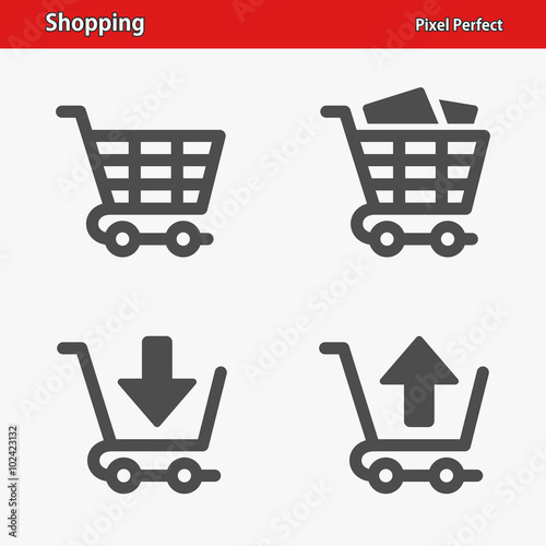 Shopping Icons. Professional, pixel perfect icons optimized for both large and small resolutions. EPS 8 format.