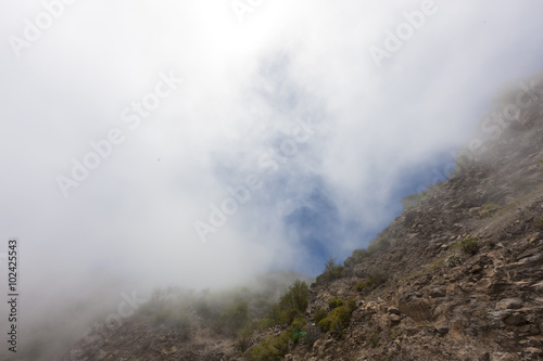 Clouded view of the Teide National Park, UNESCO World Heritage Site, National Park Canadas del Teide National Corona Forestal Natural Park, Tenerife, Canary Islands, Spain, Europe
