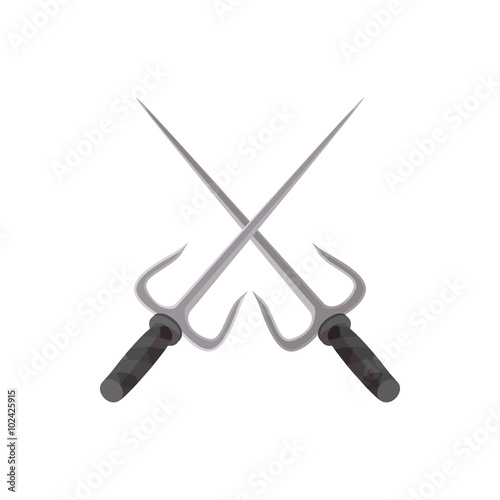 Trident ninja weapon cartoon icon