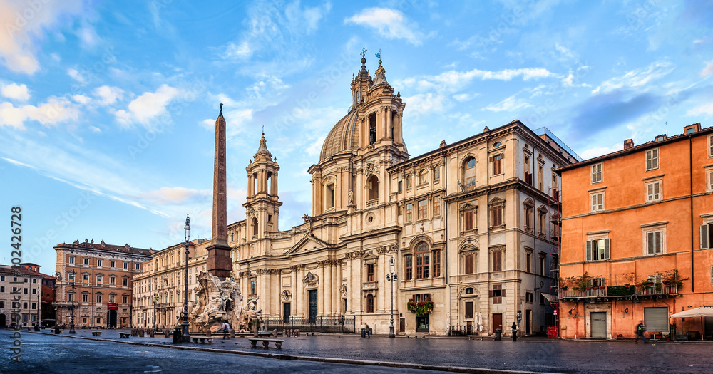 Sant'Agnese in Agone and the obelisco agonale piazza navona