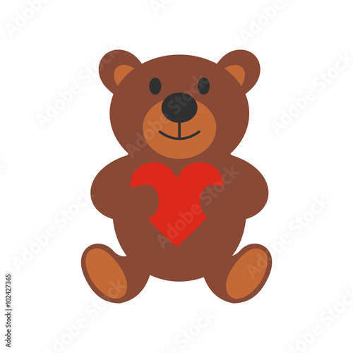 Teddy bear flat icon 