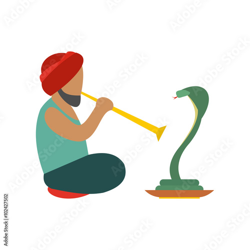 Snake-charmer flat icon