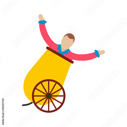 Circus man in cannon icon