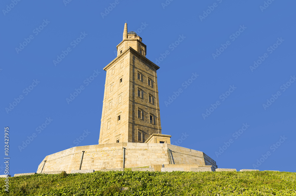 Obraz premium Hercules tower, Torre de Hercules, roman lighthouse , UNESCO world heritage