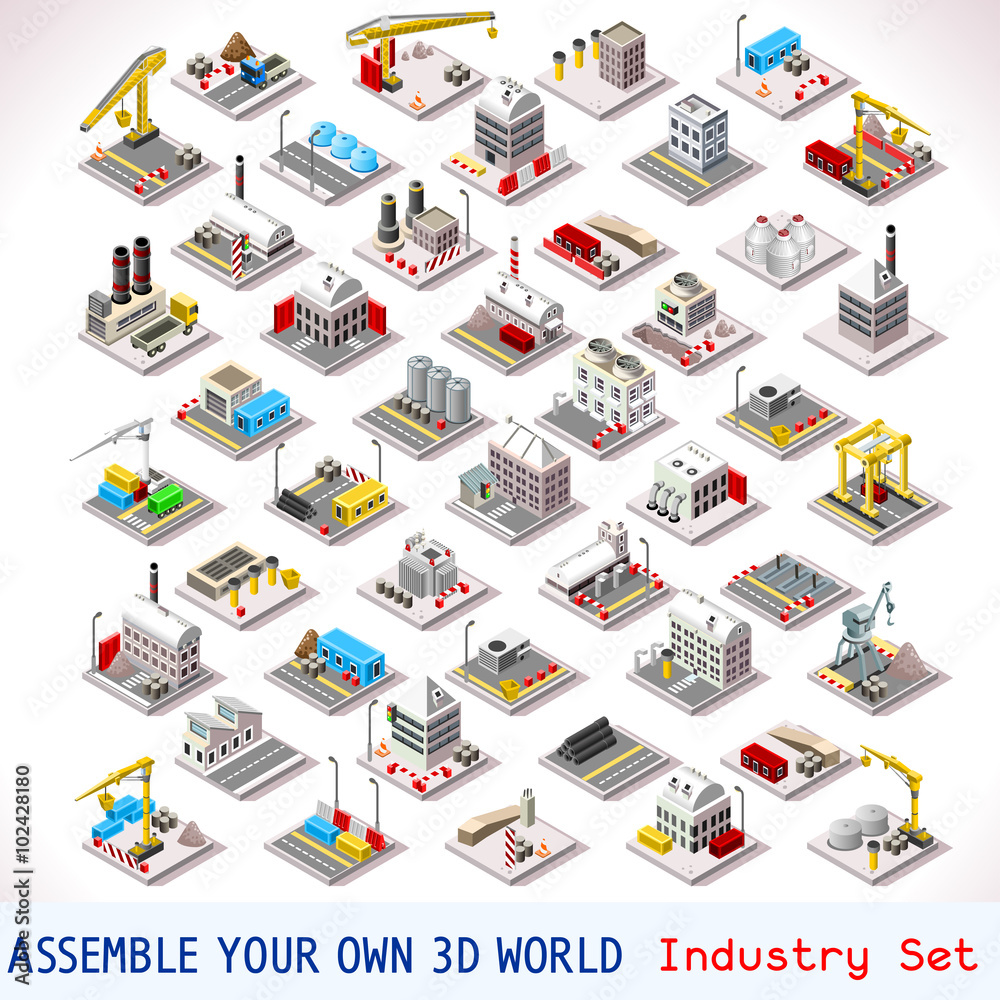 Fototapeta premium Game Set 06 Building Isometric