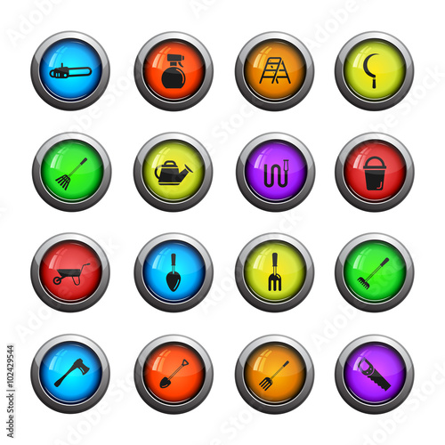 Garden tools simply icons