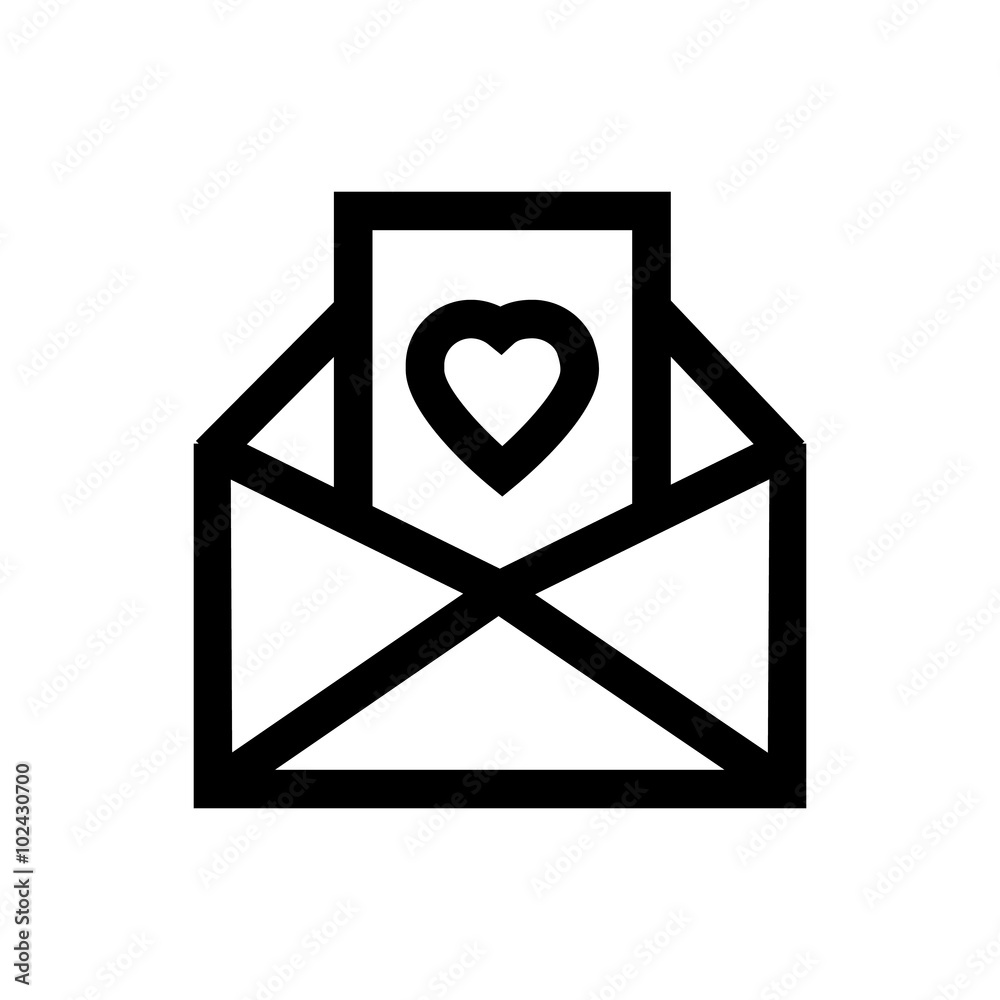 Letter, valentine's day, love line icon. Letter, valentine's day, love line icon.