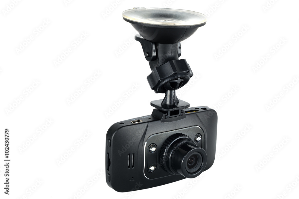 Car camera video recorder isolated on white background Car camera video recorder isolated on white background