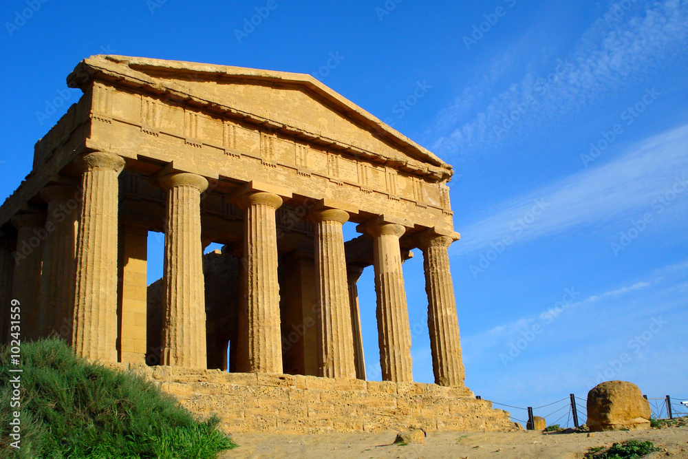 ancient Concordia temple, tourist destination in Sicily