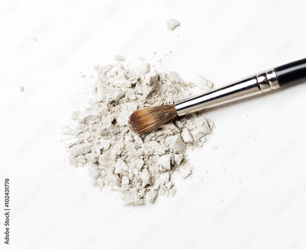 close up of makeup brush and eyeshadow close up of makeup brush and eyeshadow