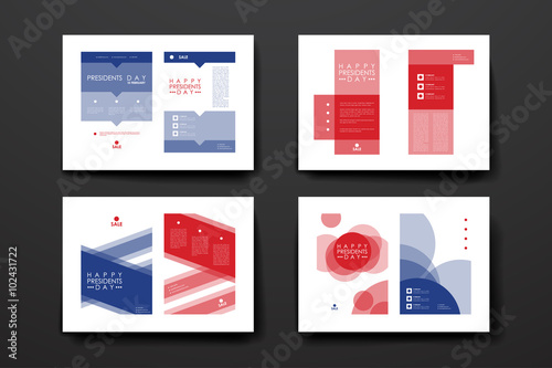 Set of brochure, poster design templates in Presidents Day style