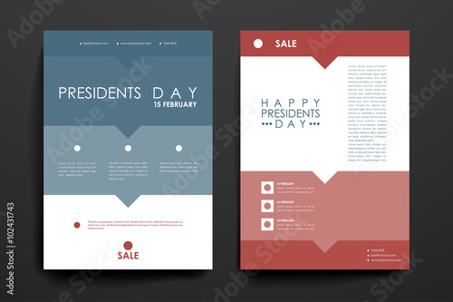 Set of brochure, poster design templates in Presidents Day style