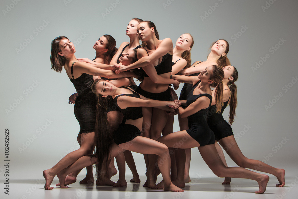 Obraz premium The group of modern ballet dancers 