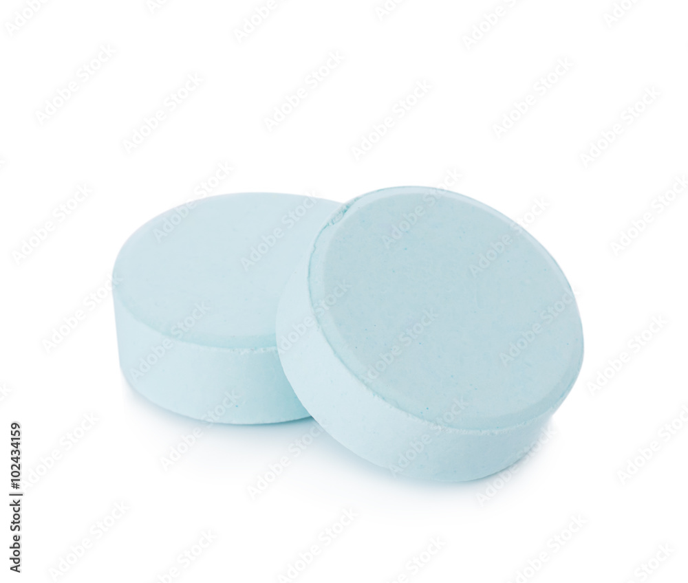 Pill blue isolated on white background