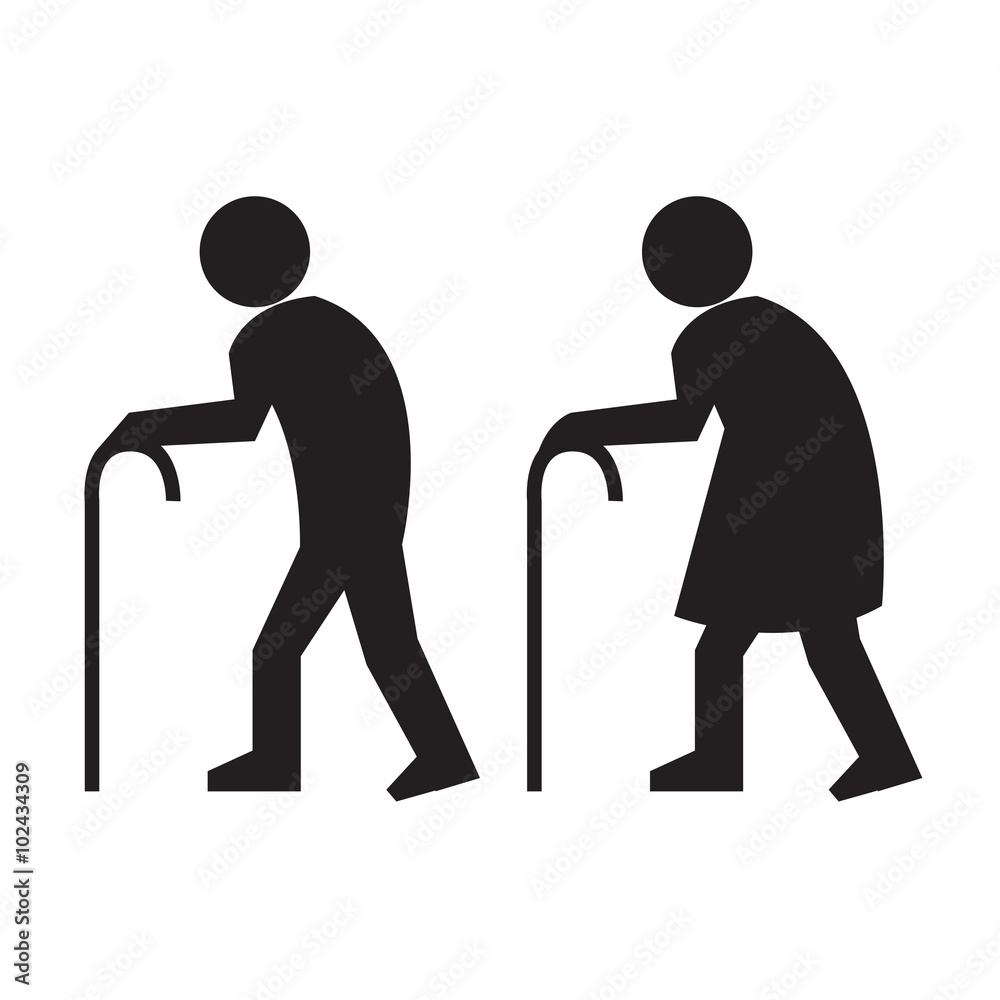Elder People Icon Illustration design Elder People Icon Illustration design
