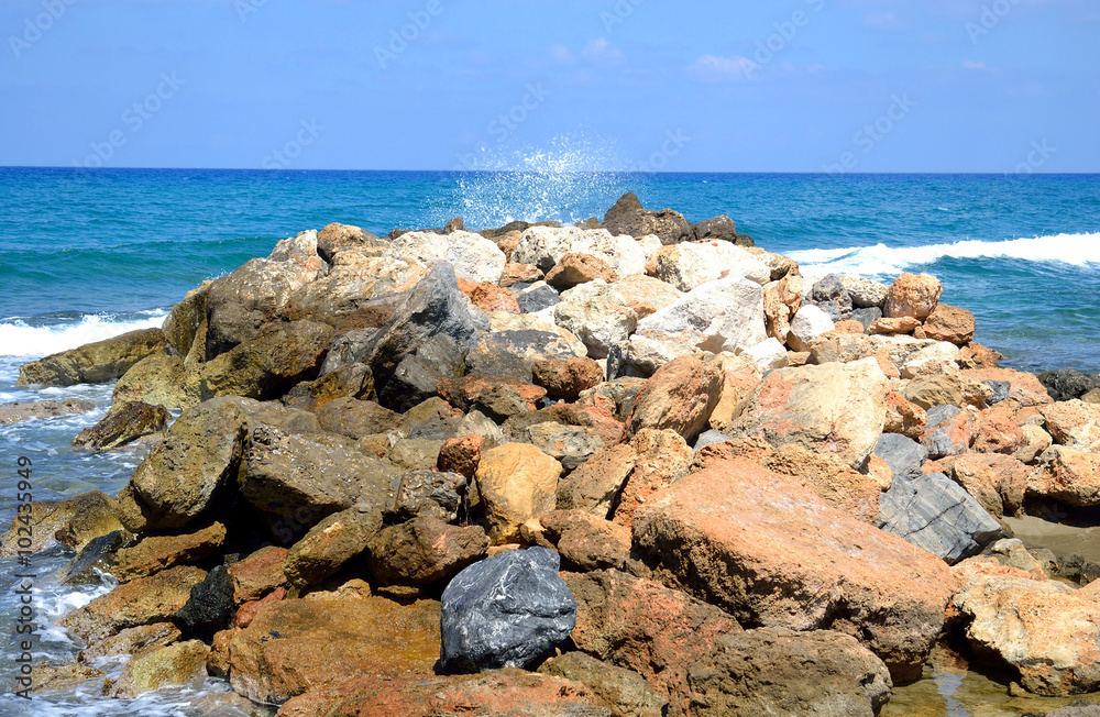 Rocks on the coast of Aegean Sea. Rocks on the coast of Aegean Sea.
