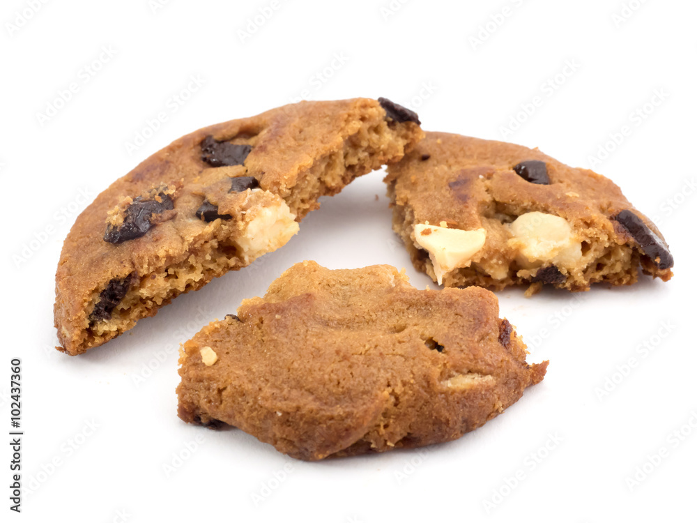 Chocolate chip cookies on white background Chocolate chip cookies on white background