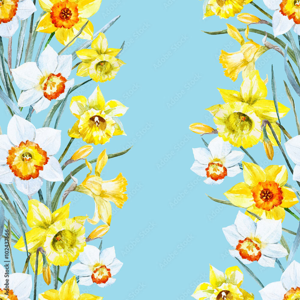 Watercolor spring floral pattern