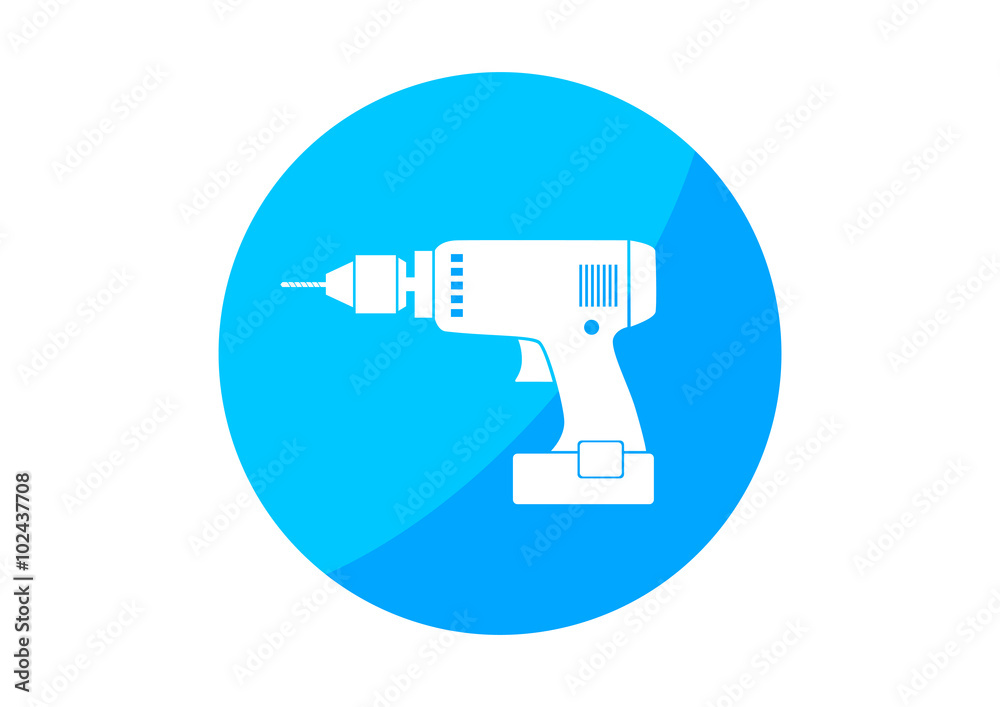 Drill icon on white background