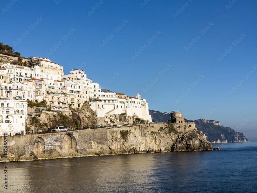 View of the coast of the resort town of Amalfi View of the coast of the resort town of Amalfi