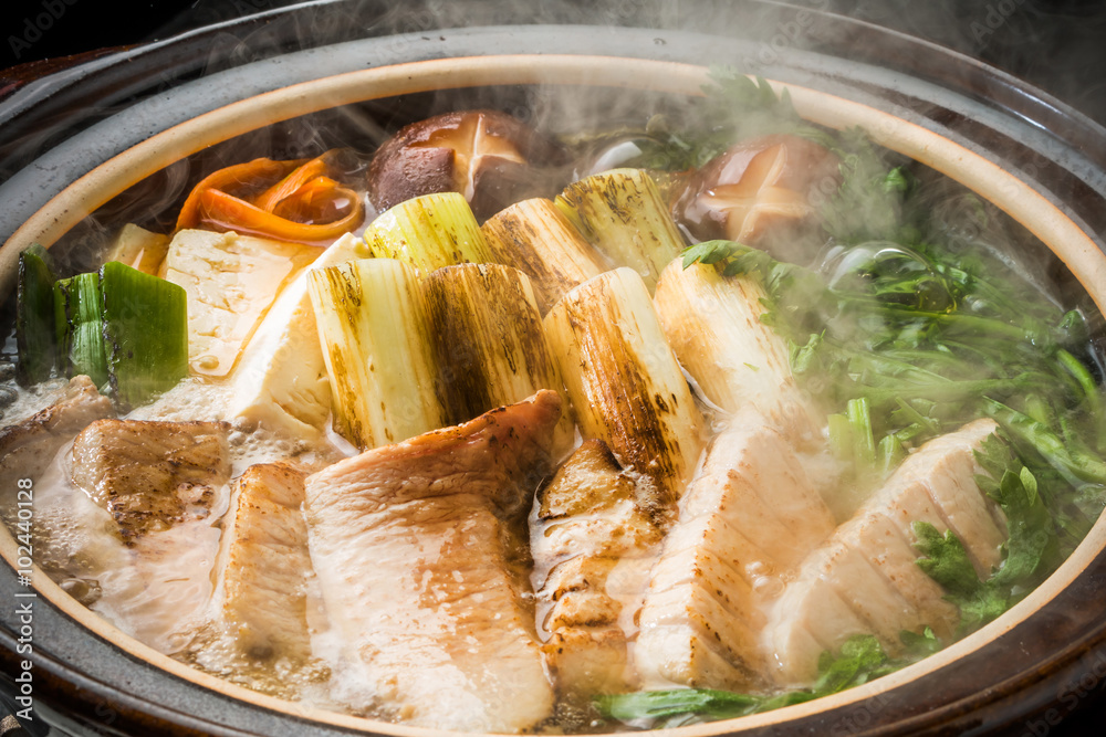 Φωτογραφία ねぎま鍋(葱と鮪)　Pan Japanese food of a leek and the tuna