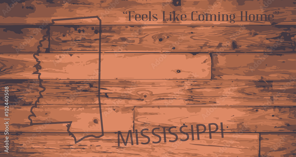 Fototapeta premium Mississippi Map Brand