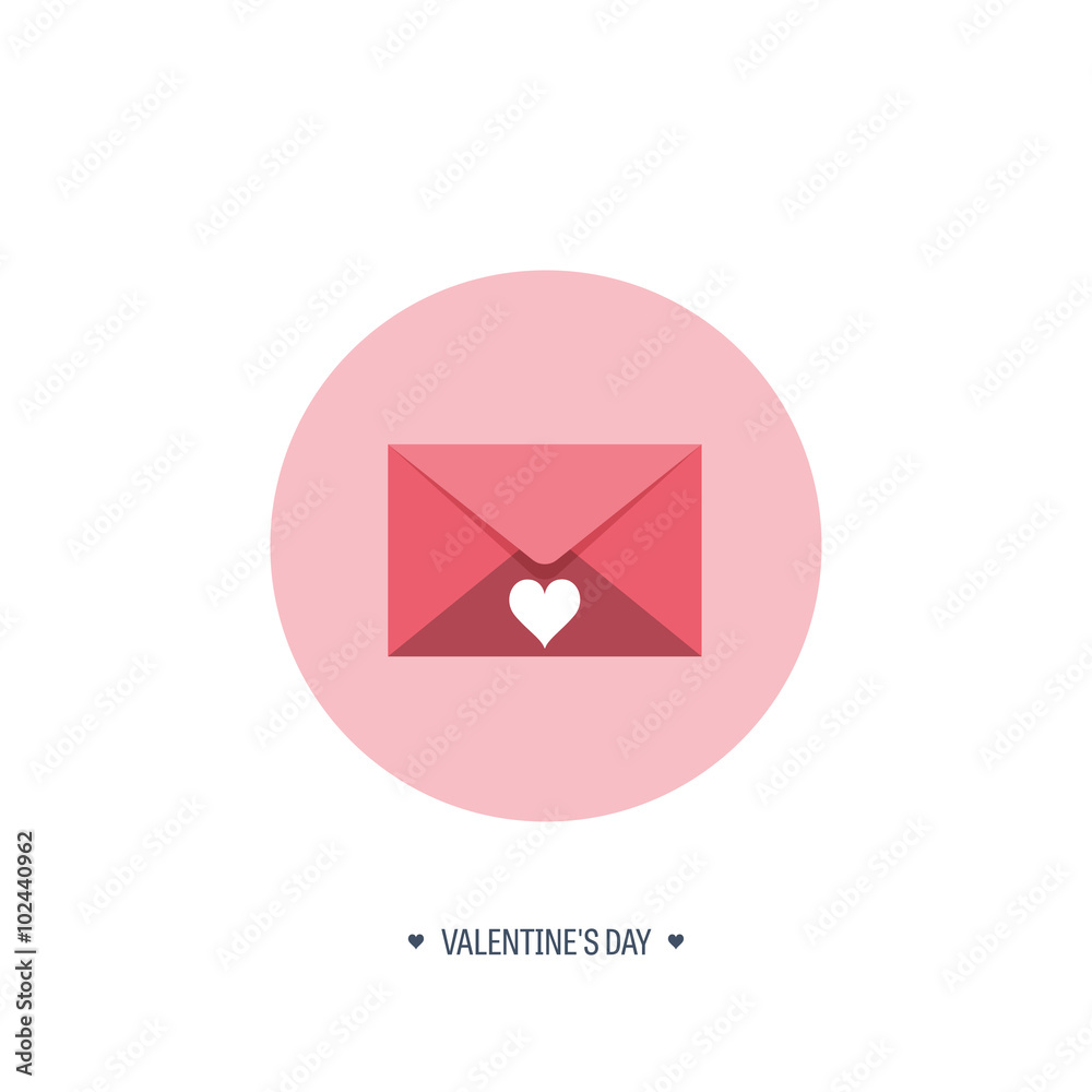 Vector illustration. Flat background with envelope. Love, hearts. Valentines day. Be my valentine. 14 february. Message. Vector illustration. Flat background with envelope. Love, hearts. Valentines day. Be my valentine. 14 february. Message.