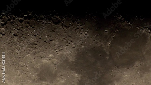 A close up pan of the surface of the moon