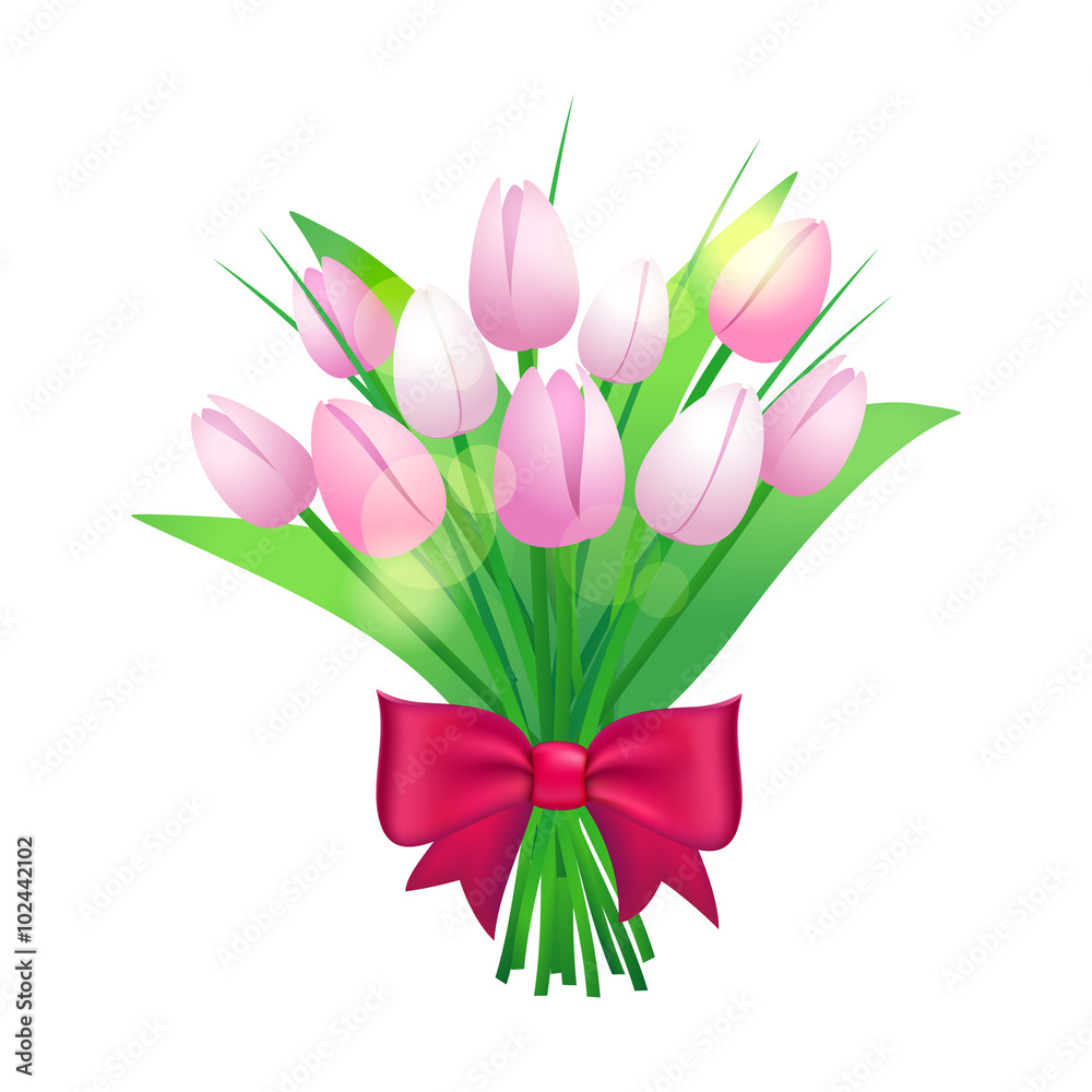 Bouquet of pink tulips