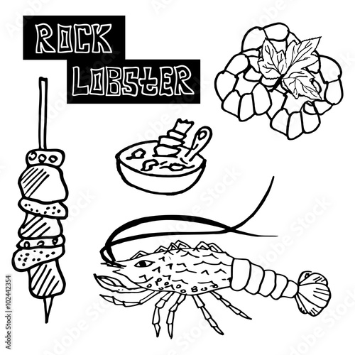 seafood  spine lobster, the lobster bisque, delicacies