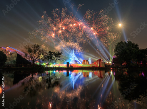 Show Light and Firework at Thailand