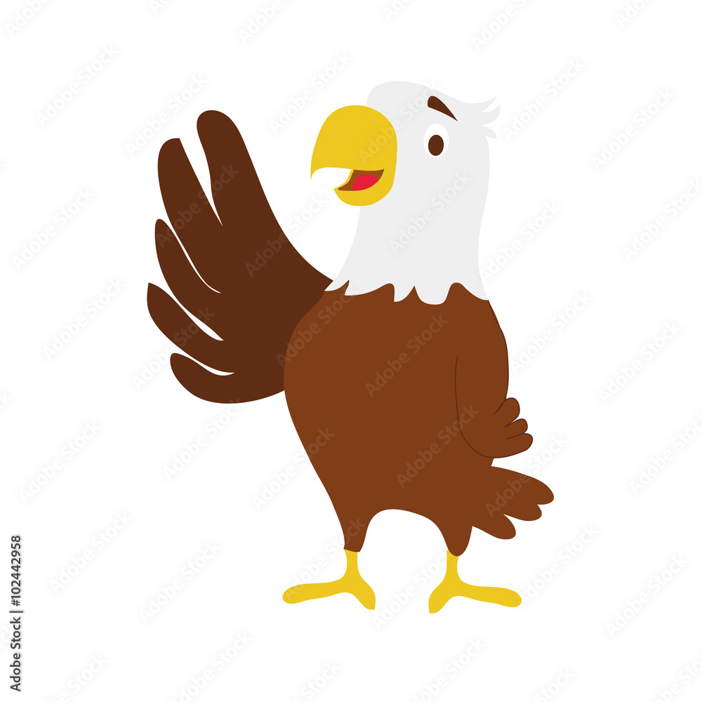 Obraz premium Cute cartoon eagle vector illustration